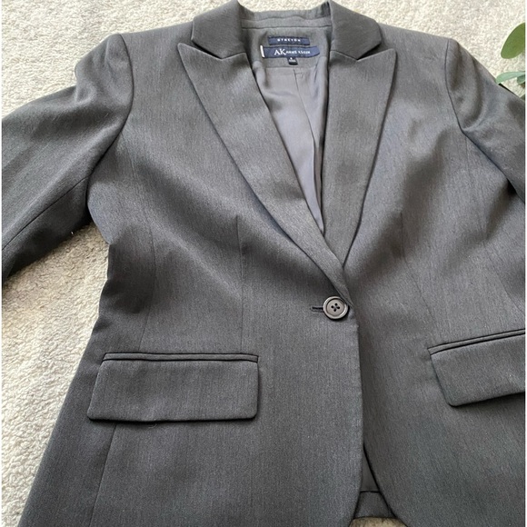 •ANNE KLEIN• Size 6 GREY BLAZER Business Jacket - Picture 6 of 6